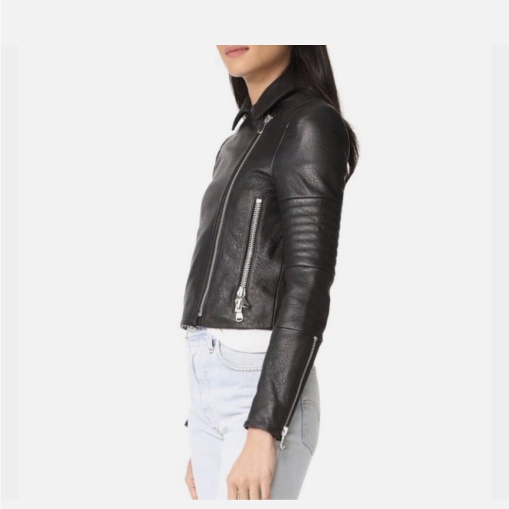 J Brand Aiah Leather Jacket in Black NWOT Sz S - Picture 2 of 9